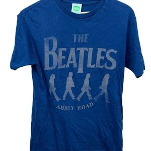 The Beatles Abby Road Blue Short Sleeve Vintage T-Shirt Size Pit to Pit 17